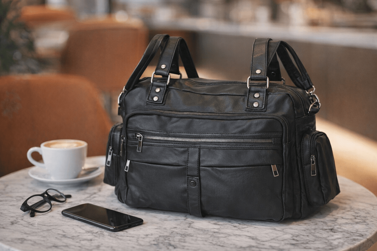 - Çok Cepli Bayan Kol Çantası Siyah - Kurtuluş Çanta