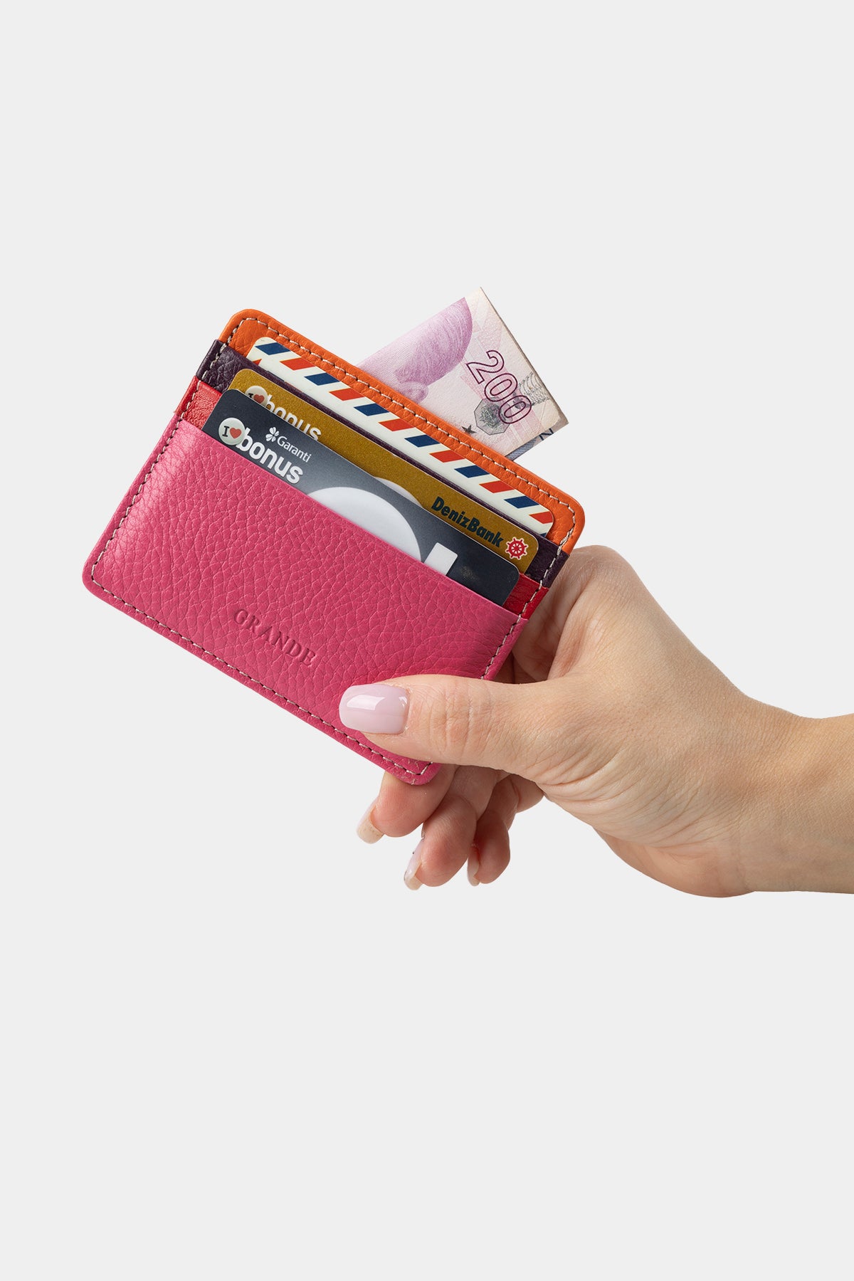 Grande 530-G Erkek Renkli Deri Kartlık