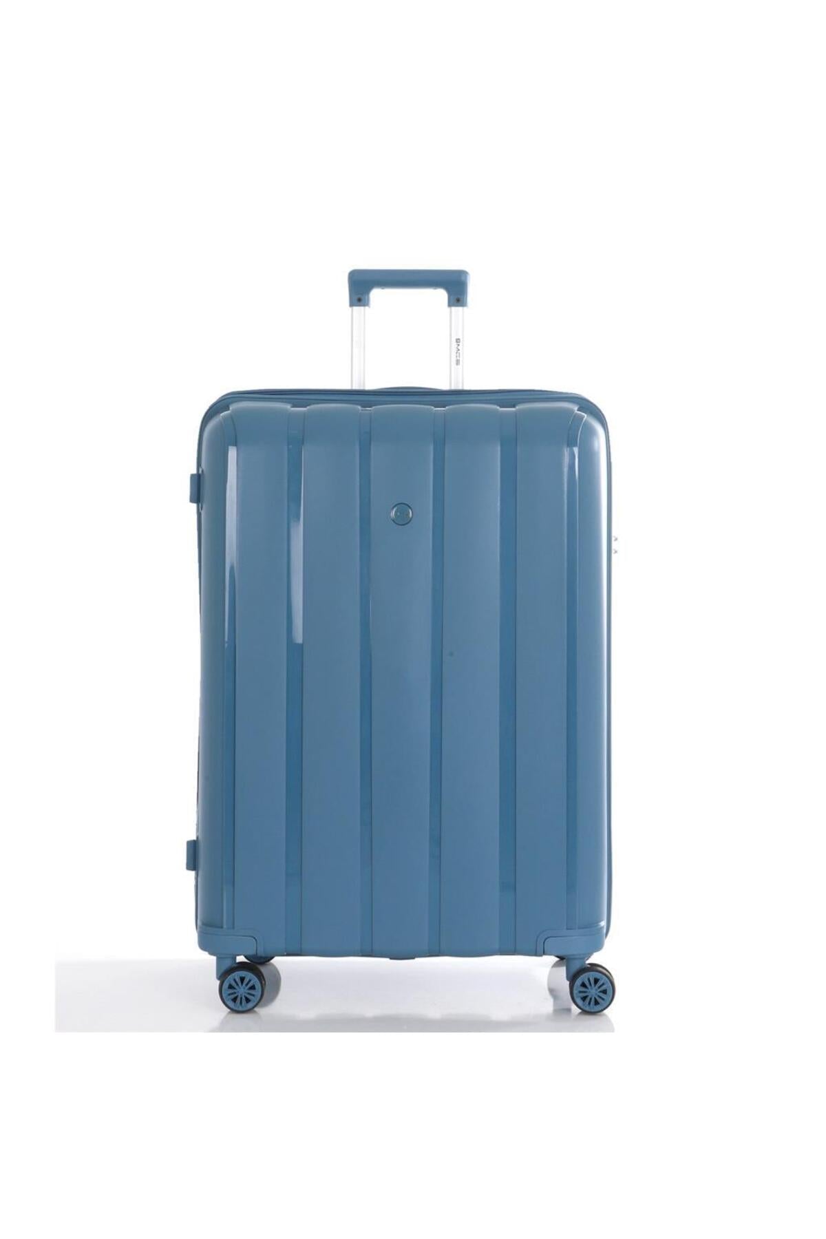 Bavul Büyük ve Kabin 2li Set Kırılmaz Silikon Valiz V305 SkyBlue - Kurtuluş Çanta