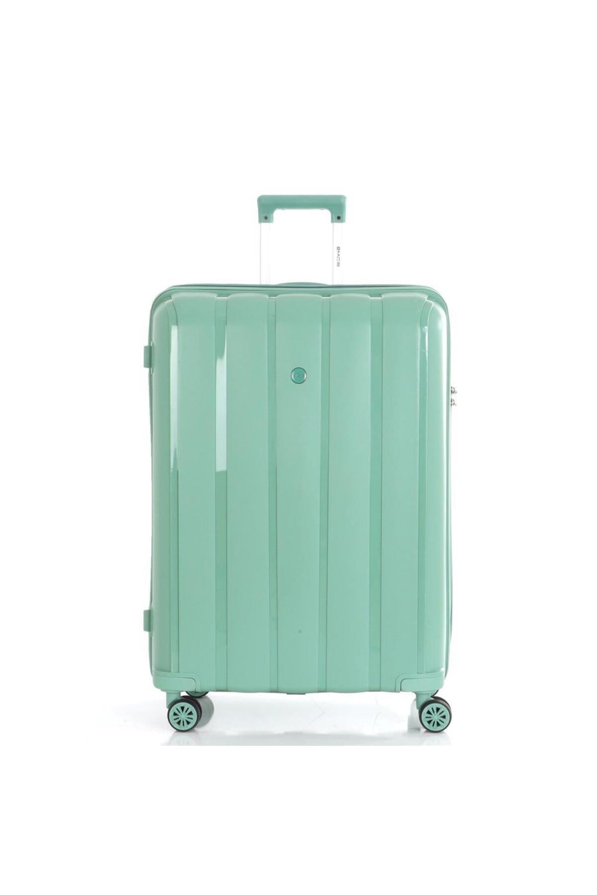 Bavul Büyük ve Kabin 2li Set Kırılmaz Silikon Valiz V305 SuYeşili - Kurtuluş Çanta
