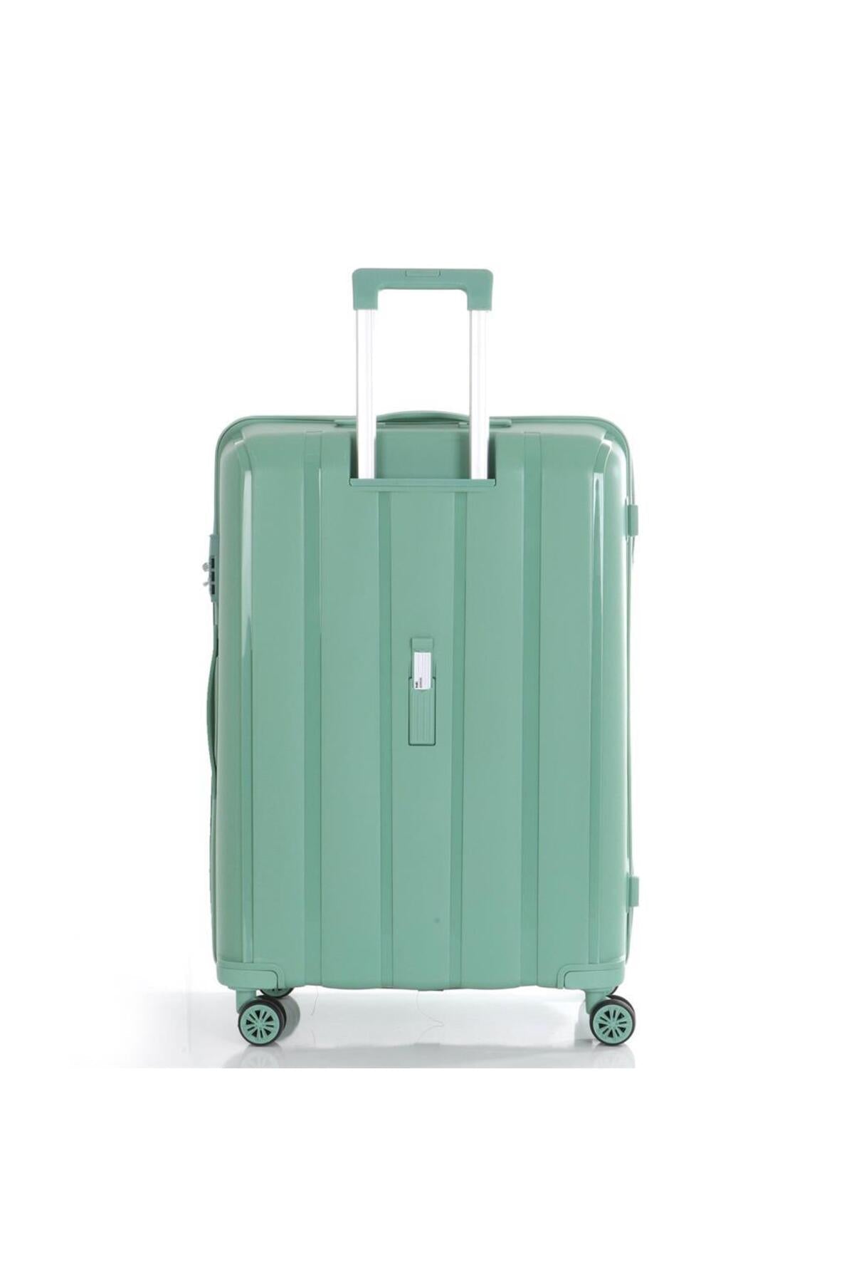 Bavul Büyük ve Kabin 2li Set Kırılmaz Silikon Valiz V305 SuYeşili - Kurtuluş Çanta