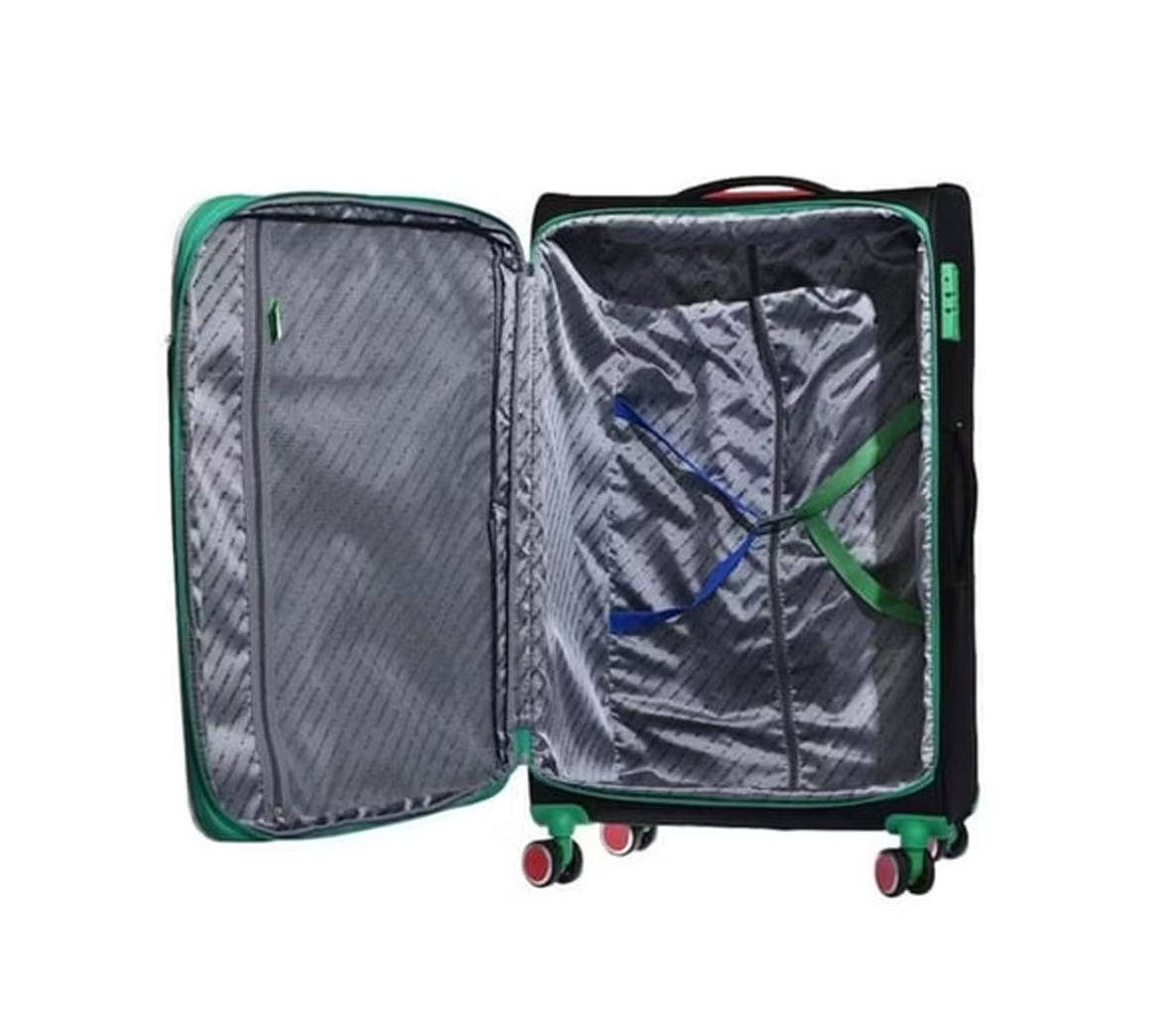Benetton BNT2200 Ultra Light Kumaş Kabin + Orta + Büyük Boy Siyah 3'lü Valiz Seti