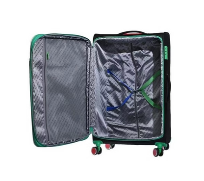 Benetton BNT2200 Ultra Light Kumaş Kabin + Orta + Büyük Boy Siyah 3'lü Valiz Seti