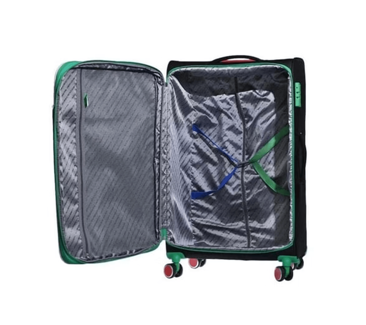 Benetton BNT2200 Ultra Light Kumaş Kabin + Orta + Büyük Boy Siyah 3'lü Valiz Seti - Kurtuluş Çanta