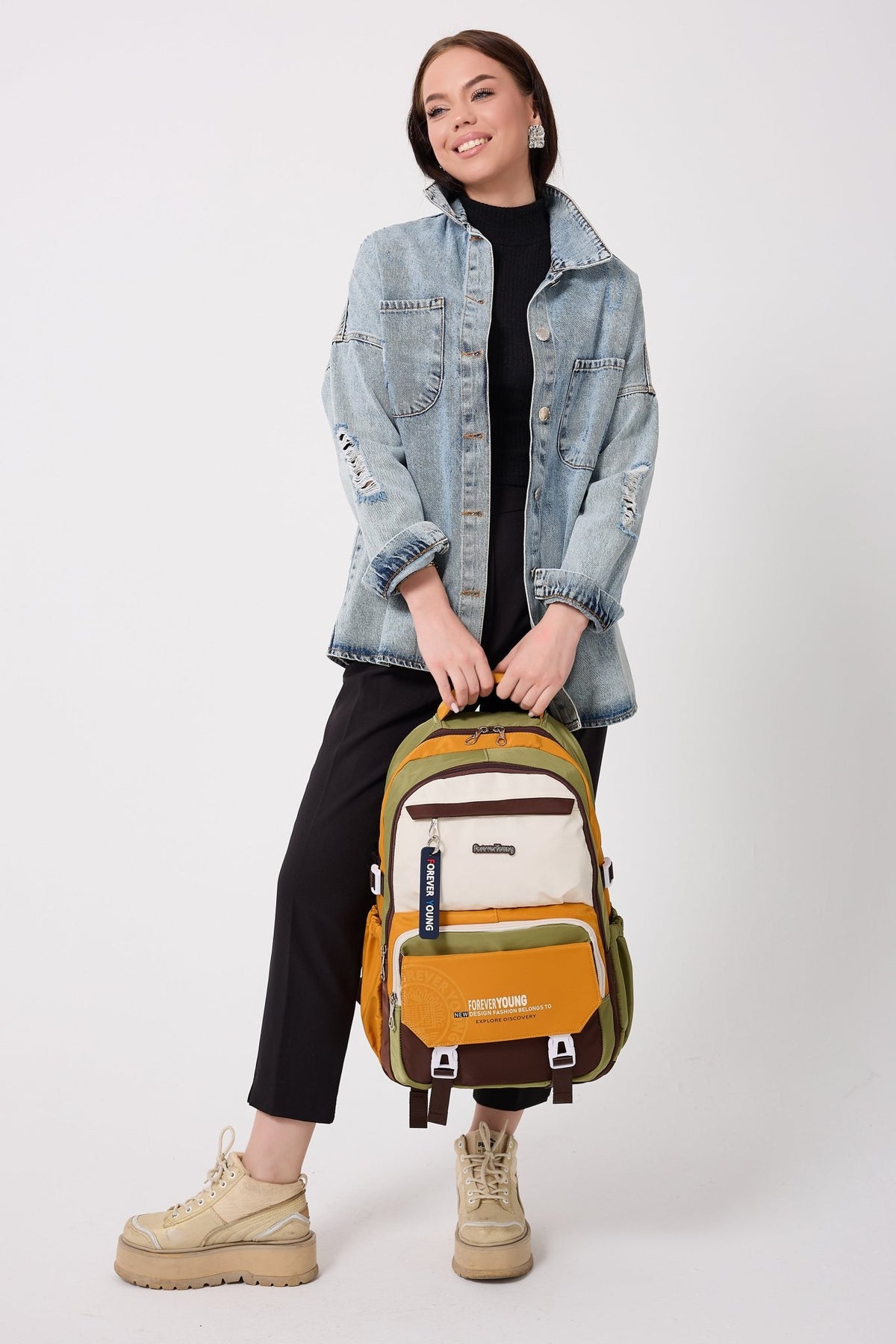 Forever Young FY2209 Su İtici Kumaş Sırt Çantası - Kurtuluş Çanta