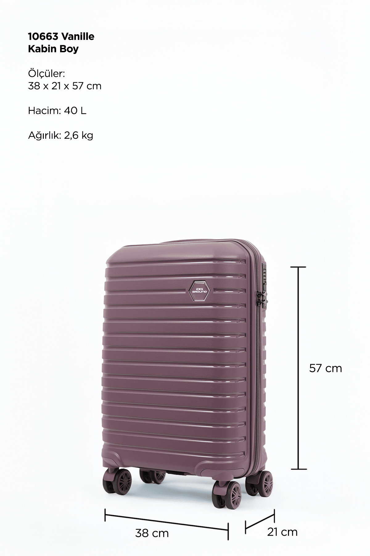 GROUND 10663 Vanille Gar Polipropilen 3’lü Valiz Seti - Kurtuluş Çanta