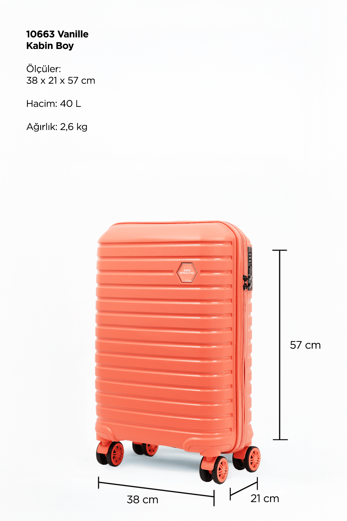 GROUND 10663 Vanille Gar Polipropilen 3’lü Valiz Seti - Kurtuluş Çanta