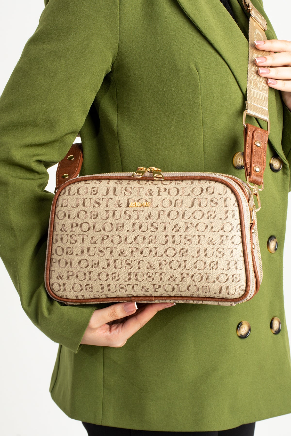 Just Polo 2053 Kadın 5 Bölmeli Postacı Omuz Çantası - Kurtuluş Çanta