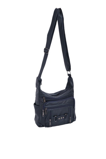 Kadın Lacivert Dokuz Gözlü Yumuşak Deri Çapraz Çanta - Kurtuluş Çanta