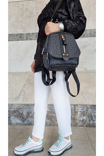 Kadın Monogram Baskılı Sırt Ve Omuz Çantası Günlük Kullanım Ve Omuz Çantası - Kurtuluş Çanta