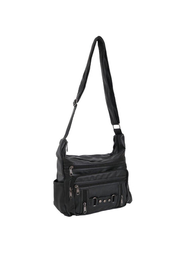 Kadın Siyah Dokuz Gözlü Yumuşak Deri Çapraz Çanta - Kurtuluş Çanta