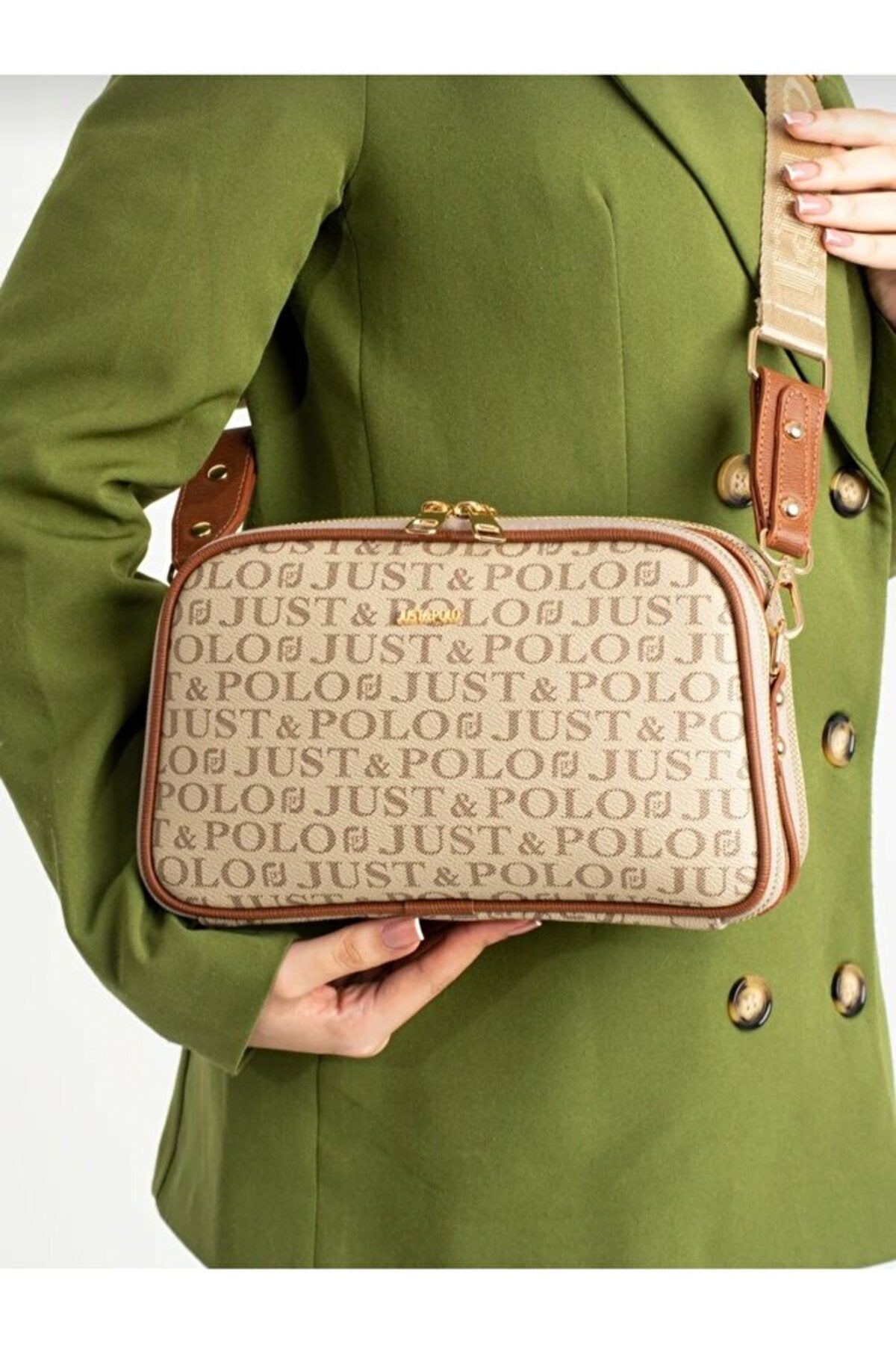 Kadın Suya Dayanıklı Baskı Desenli 5 Bölmeli Postacı Omuz Çantası - Kurtuluş Çanta