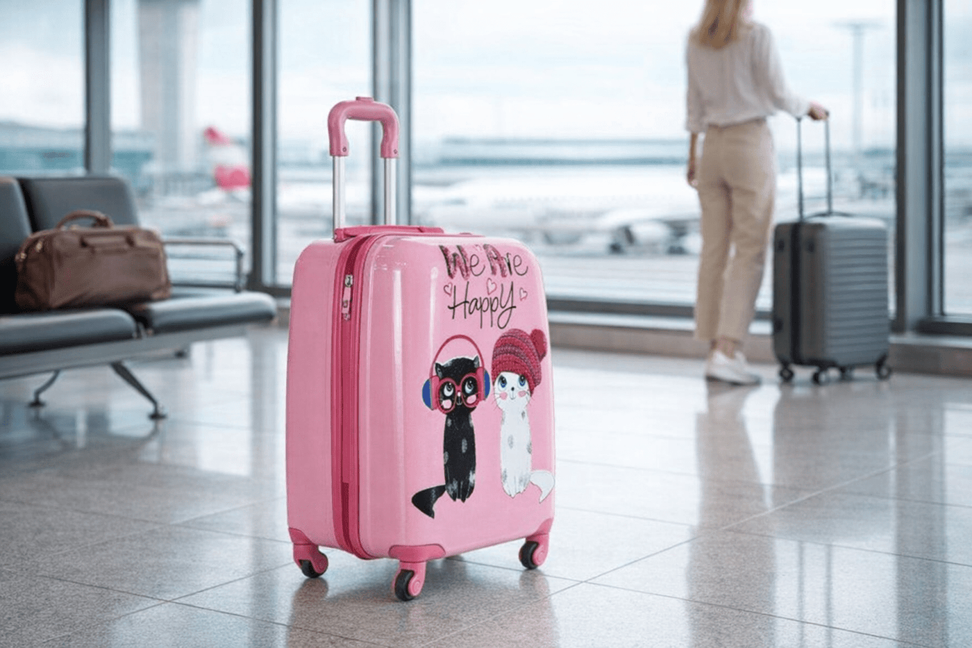 Kırılmaz Pembe Mçs Çocuk Valizi Kabin Boy - Kurtuluş Çanta