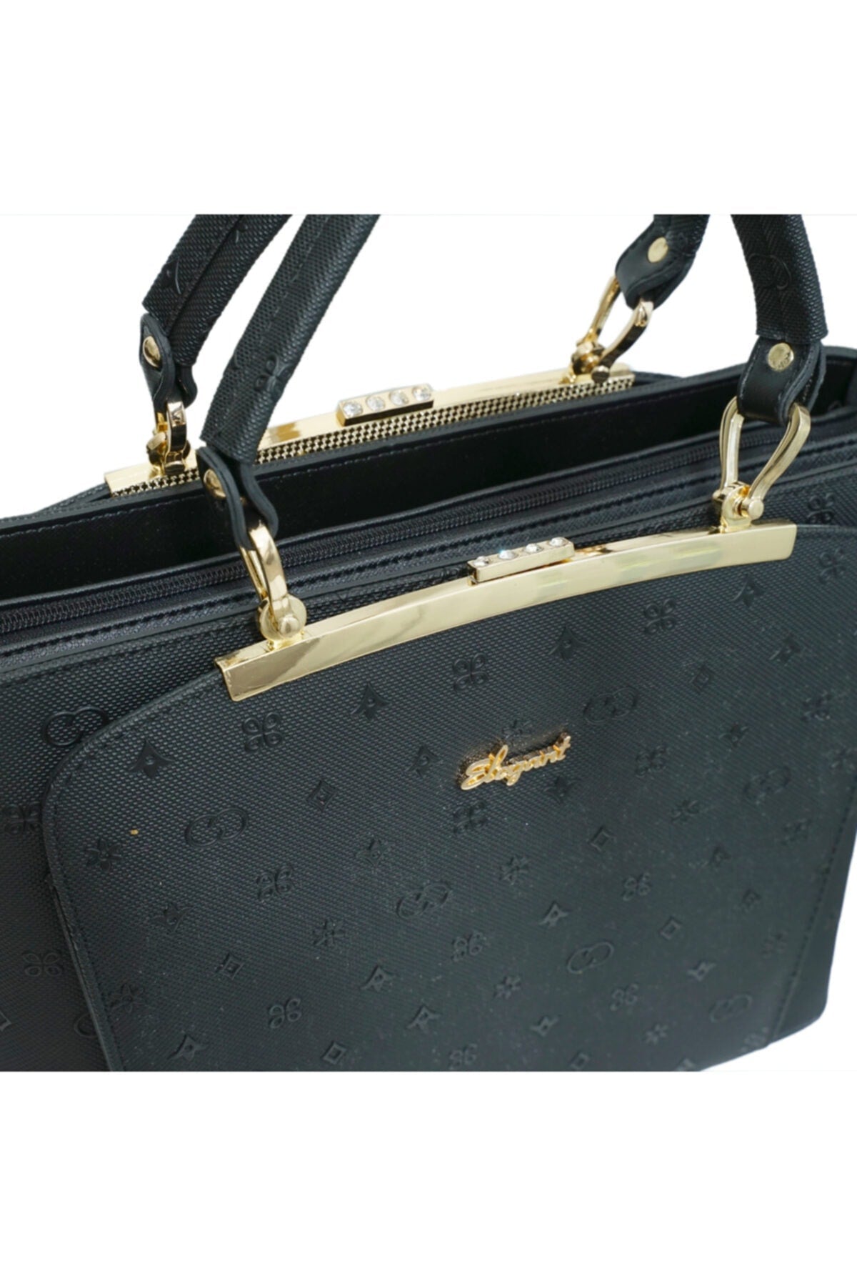 Kurtuluş Çanta Bayan El Ve Omuz Çantası Baskılı Siyah 827 - Kurtuluş Çanta