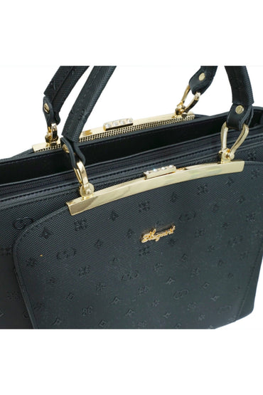 Kurtuluş Çanta Bayan El Ve Omuz Çantası Baskılı Siyah 827 - Kurtuluş Çanta