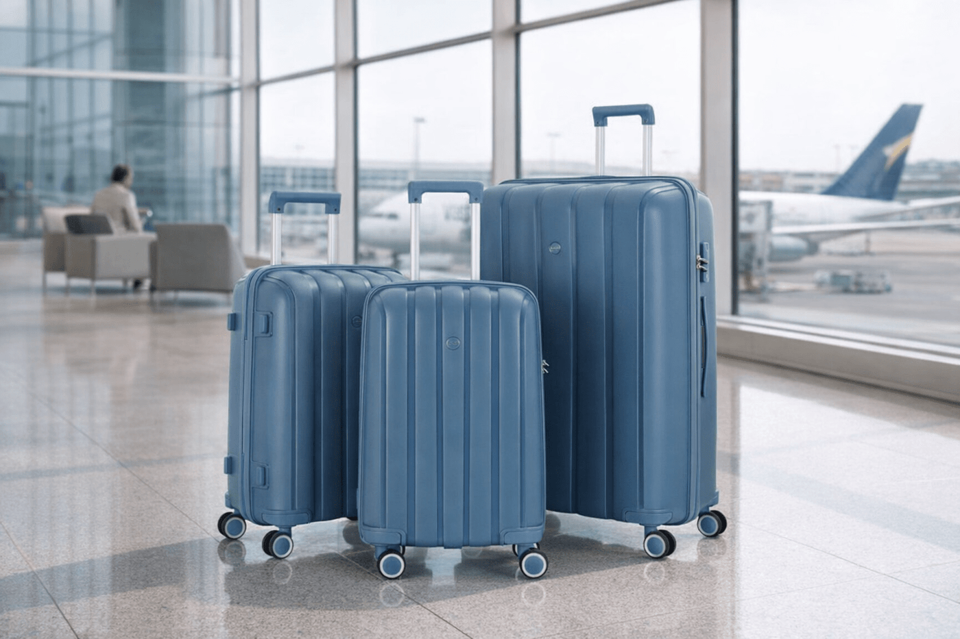 Mçs V305 Üçlü Polipropilen Valiz Seti Sky Blue - Kurtuluş Çanta