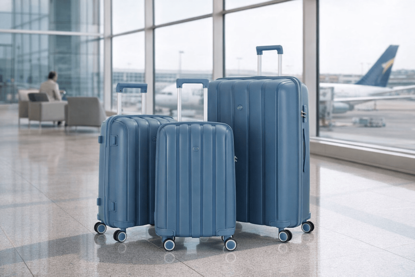 Mçs V305 Üçlü Polipropilen Valiz Seti Sky Blue - Kurtuluş Çanta